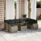 vidaXL 10-tlg. Garten-Sofagarnitur mit Kissen Grau Poly Rattan vidaXL 10-tlg. Garten-Sofagarnitur mit Kissen Grau Poly Rattan