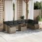 vidaXL 11-tlg. Garten-Sofagarnitur mit Kissen Grau Poly Rattan vidaXL 11-tlg. Garten-Sofagarnitur mit Kissen Grau Poly Rattan