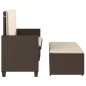vidaXL Gartenbank mit Kissen und Hocker Braun Poly Rattan vidaXL Gartenbank mit Kissen und Hocker Braun Poly Rattan