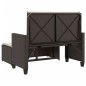 vidaXL Gartenbank mit Kissen und Hocker Braun Poly Rattan vidaXL Gartenbank mit Kissen und Hocker Braun Poly Rattan