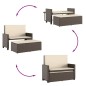 vidaXL Gartenbank mit Kissen und Hocker Braun Poly Rattan vidaXL Gartenbank mit Kissen und Hocker Braun Poly Rattan