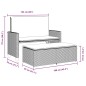 vidaXL Gartenbank mit Kissen und Hocker Braun Poly Rattan vidaXL Gartenbank mit Kissen und Hocker Braun Poly Rattan