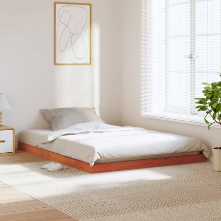 vidaXL Massivholzbett Wachsbraun 140x190 cm Kiefer