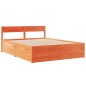 vidaXL Massivholzbett ohne Matratze Wachsbraun 140x200 cm Kiefernholz vidaXL Massivholzbett ohne Matratze Wachsbraun 140x200 cm Kiefernholz