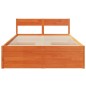 vidaXL Massivholzbett ohne Matratze Wachsbraun 135x190 cm Kiefernholz vidaXL Massivholzbett ohne Matratze Wachsbraun 135x190 cm Kiefernholz