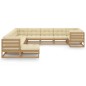 11-tlg. Garten-Lounge-Set Kissen Honigbraun Kiefer Massivholz 11-tlg. Garten-Lounge-Set Kissen Honigbraun Kiefer Massivholz