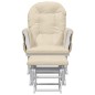 vidaXL Schaukelsessel mit Hocker Gleitend Cremeweiß Stoff vidaXL Schaukelsessel mit Hocker Gleitend Cremeweiß Stoff