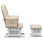 vidaXL Schaukelsessel mit Hocker Gleitend Cremeweiß Stoff vidaXL Schaukelsessel mit Hocker Gleitend Cremeweiß Stoff