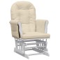 vidaXL Schaukelsessel mit Hocker Gleitend Cremeweiß Stoff vidaXL Schaukelsessel mit Hocker Gleitend Cremeweiß Stoff