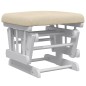 vidaXL Schaukelsessel mit Hocker Gleitend Cremeweiß Stoff vidaXL Schaukelsessel mit Hocker Gleitend Cremeweiß Stoff