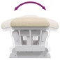 vidaXL Schaukelsessel mit Hocker Gleitend Cremeweiß Stoff vidaXL Schaukelsessel mit Hocker Gleitend Cremeweiß Stoff