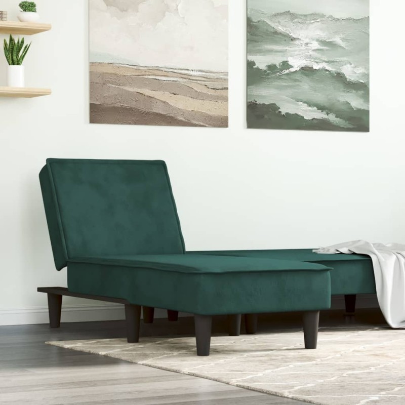 vidaXL Chaiselongue Dunkelgrün Samt vidaXL Chaiselongue Dunkelgrün Samt
