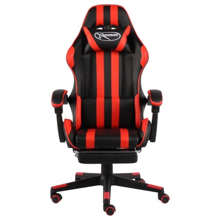 vidaXL Gaming-Stuhl mit Fußstütze Schwarz und Rot Kunstleder 
