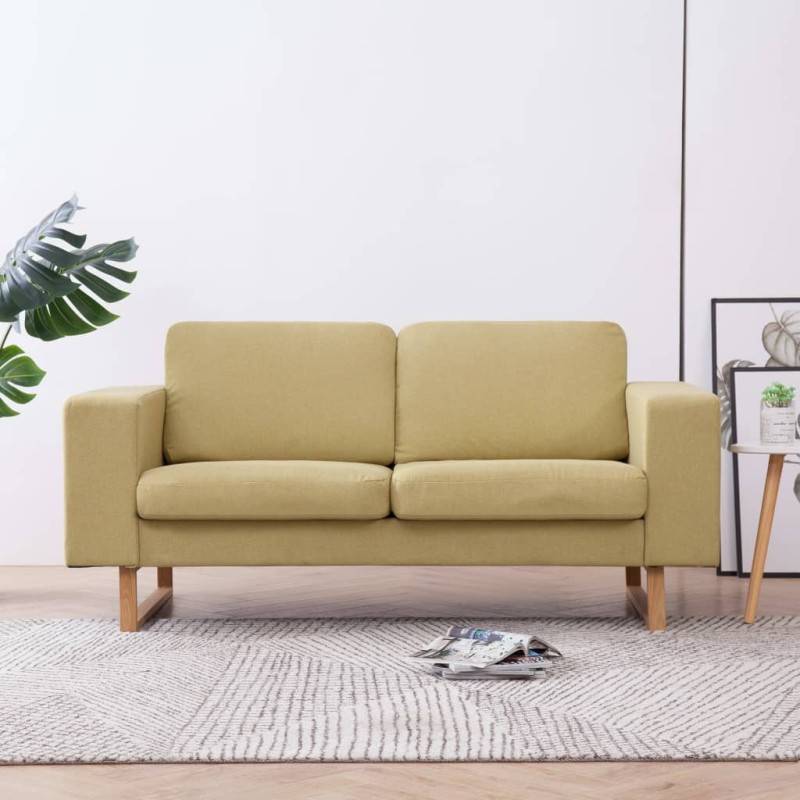 vidaXL 2-Sitzer-Sofa Stoff Grün vidaXL 2-Sitzer-Sofa Stoff Grün