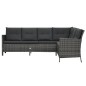 vidaXL 4-tlg. Garten-Sofagarnitur mit Auflagen Poly Rattan Grau vidaXL 4-tlg. Garten-Sofagarnitur mit Auflagen Poly Rattan Grau