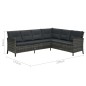 vidaXL 4-tlg. Garten-Sofagarnitur mit Auflagen Poly Rattan Grau vidaXL 4-tlg. Garten-Sofagarnitur mit Auflagen Poly Rattan Grau