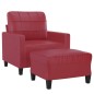 vidaXL Sessel mit Hocker Weinrot 60 cm Kunstleder vidaXL Sessel mit Hocker Weinrot 60 cm Kunstleder