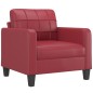 vidaXL Sessel mit Hocker Weinrot 60 cm Kunstleder vidaXL Sessel mit Hocker Weinrot 60 cm Kunstleder