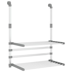 vidaXL Wäschetrockner für Balkon 54x25x42 cm Aluminium