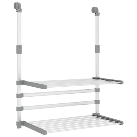vidaXL Wäschetrockner für Balkon 54x25x42 cm Aluminium