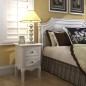vidaXL Nachttisch mit 2 Schubladen MDF Weiß vidaXL Nachttisch mit 2 Schubladen MDF Weiß