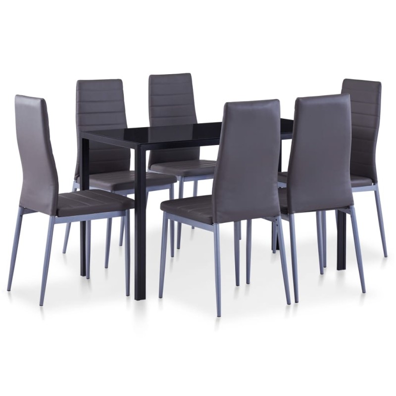 vidaXL 7-tlg. Essgruppe Grau vidaXL 7-tlg. Essgruppe Grau