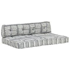 vidaXL Palettensofa-Auflage Grau Stoff Patchwork