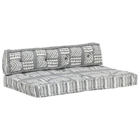 vidaXL Palettensofa-Auflage Grau Stoff Patchwork