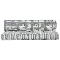 vidaXL Palettensofa-Auflage Grau Stoff Patchwork