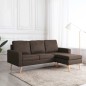 vidaXL 3-Sitzer-Sofa mit Hocker Braun Stoff vidaXL 3-Sitzer-Sofa mit Hocker Braun Stoff