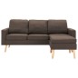 vidaXL 3-Sitzer-Sofa mit Hocker Braun Stoff vidaXL 3-Sitzer-Sofa mit Hocker Braun Stoff