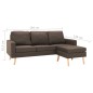 vidaXL 3-Sitzer-Sofa mit Hocker Braun Stoff vidaXL 3-Sitzer-Sofa mit Hocker Braun Stoff