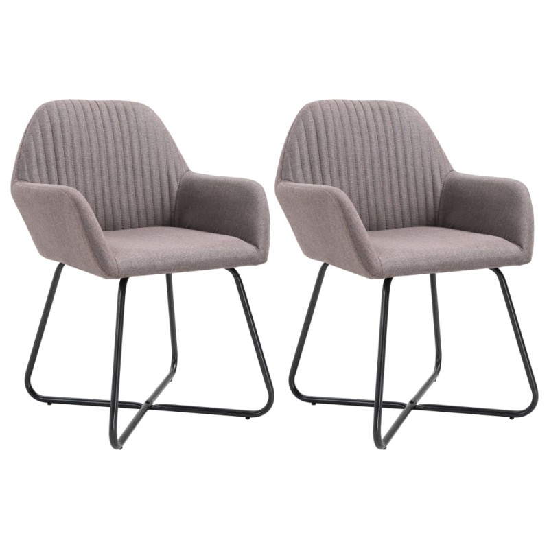 vidaXL Esszimmerstühle 2 Stk. Taupe Stoff vidaXL Esszimmerstühle 2 Stk. Taupe Stoff