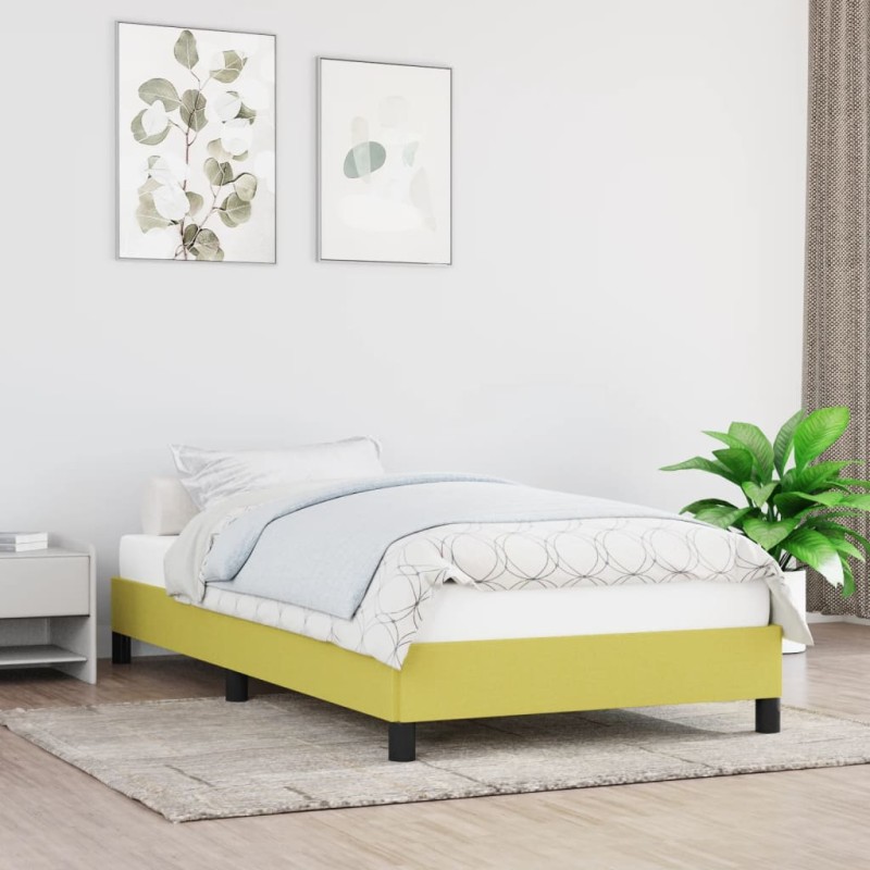 vidaXL Bettgestell ohne Matratze Grün 100x200 cm Stoff vidaXL Bettgestell ohne Matratze Grün 100x200 cm Stoff