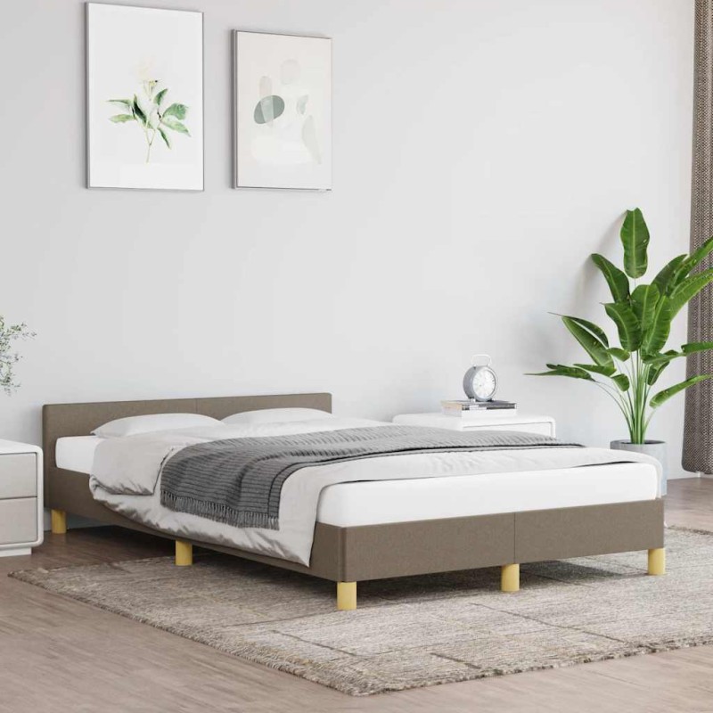 vidaXL Bettgestell ohne Matratze Taupe 120x200 cm Stoff vidaXL Bettgestell ohne Matratze Taupe 120x200 cm Stoff