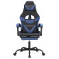 vidaXL Gaming-Stuhl mit Fußstütze Drehbar Schwarz & Blau Kunstleder vidaXL Gaming-Stuhl mit Fußstütze Drehbar Schwarz & Blau Kunstleder