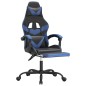 vidaXL Gaming-Stuhl mit Fußstütze Drehbar Schwarz & Blau Kunstleder vidaXL Gaming-Stuhl mit Fußstütze Drehbar Schwarz & Blau Kunstleder
