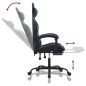 vidaXL Gaming-Stuhl mit Fußstütze Drehbar Schwarz & Blau Kunstleder vidaXL Gaming-Stuhl mit Fußstütze Drehbar Schwarz & Blau Kunstleder