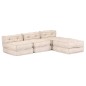 vidaXL 3-Sitzer Modularer Pouf Beige Stoff vidaXL 3-Sitzer Modularer Pouf Beige Stoff