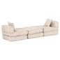 vidaXL 3-Sitzer Modularer Pouf Beige Stoff vidaXL 3-Sitzer Modularer Pouf Beige Stoff