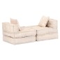 vidaXL 3-Sitzer Modularer Pouf Beige Stoff vidaXL 3-Sitzer Modularer Pouf Beige Stoff