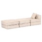 vidaXL 3-Sitzer Modularer Pouf Beige Stoff vidaXL 3-Sitzer Modularer Pouf Beige Stoff