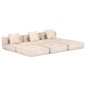 vidaXL 3-Sitzer Modularer Pouf Beige Stoff vidaXL 3-Sitzer Modularer Pouf Beige Stoff