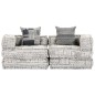 vidaXL 2-Sitzer Modularer Pouf Hellgrau Stoff vidaXL 2-Sitzer Modularer Pouf Hellgrau Stoff