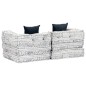 vidaXL 2-Sitzer Modularer Pouf Hellgrau Stoff vidaXL 2-Sitzer Modularer Pouf Hellgrau Stoff