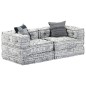 vidaXL 2-Sitzer Modularer Pouf Hellgrau Stoff vidaXL 2-Sitzer Modularer Pouf Hellgrau Stoff