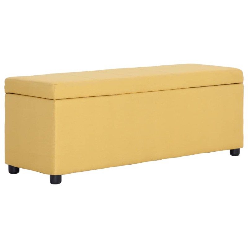 vidaXL Bank mit Staufach 116 cm Gelb Polyester vidaXL Bank mit Staufach 116 cm Gelb Polyester