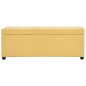 vidaXL Bank mit Staufach 116 cm Gelb Polyester vidaXL Bank mit Staufach 116 cm Gelb Polyester