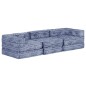 vidaXL 3-Sitzer Modularer Pouf Indigo Stoff vidaXL 3-Sitzer Modularer Pouf Indigo Stoff