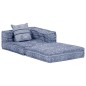 vidaXL 3-Sitzer Modularer Pouf Indigo Stoff vidaXL 3-Sitzer Modularer Pouf Indigo Stoff